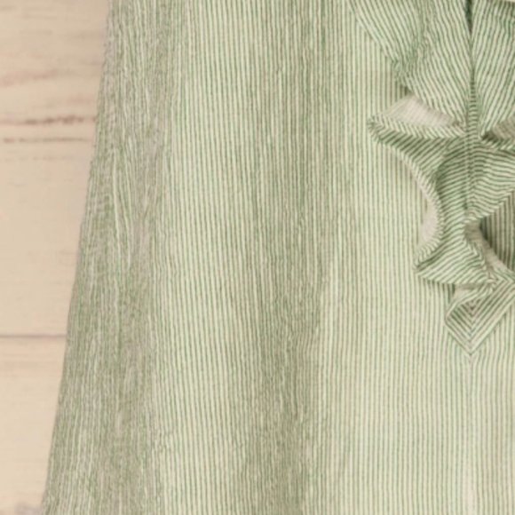 Green Striped Ruffled Top - Picture 6 of 8